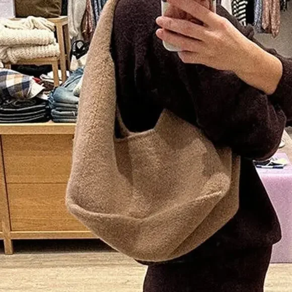 Lauren Manoogian Baby Bindle Bag Putty Cork Camel Highland Wool Alpaca Knit NWT - Picture 5 of 16